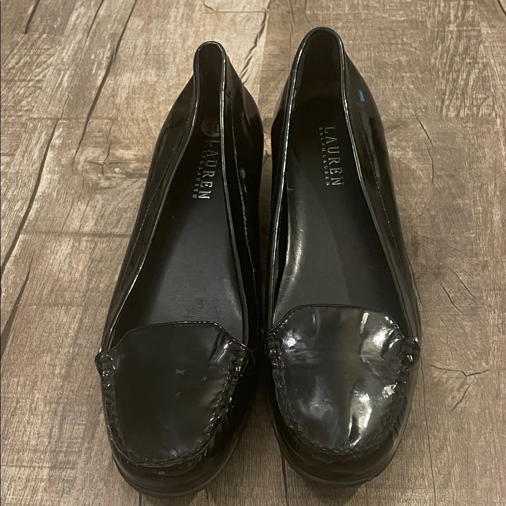 Lauren Ralph Lauren Glossy Black Loafers